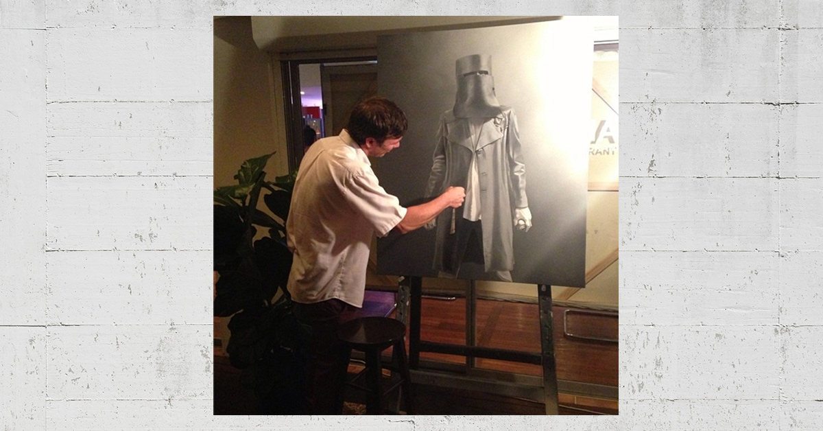 Shannon Doyle painting live at Appetite for Art show at AVVIA