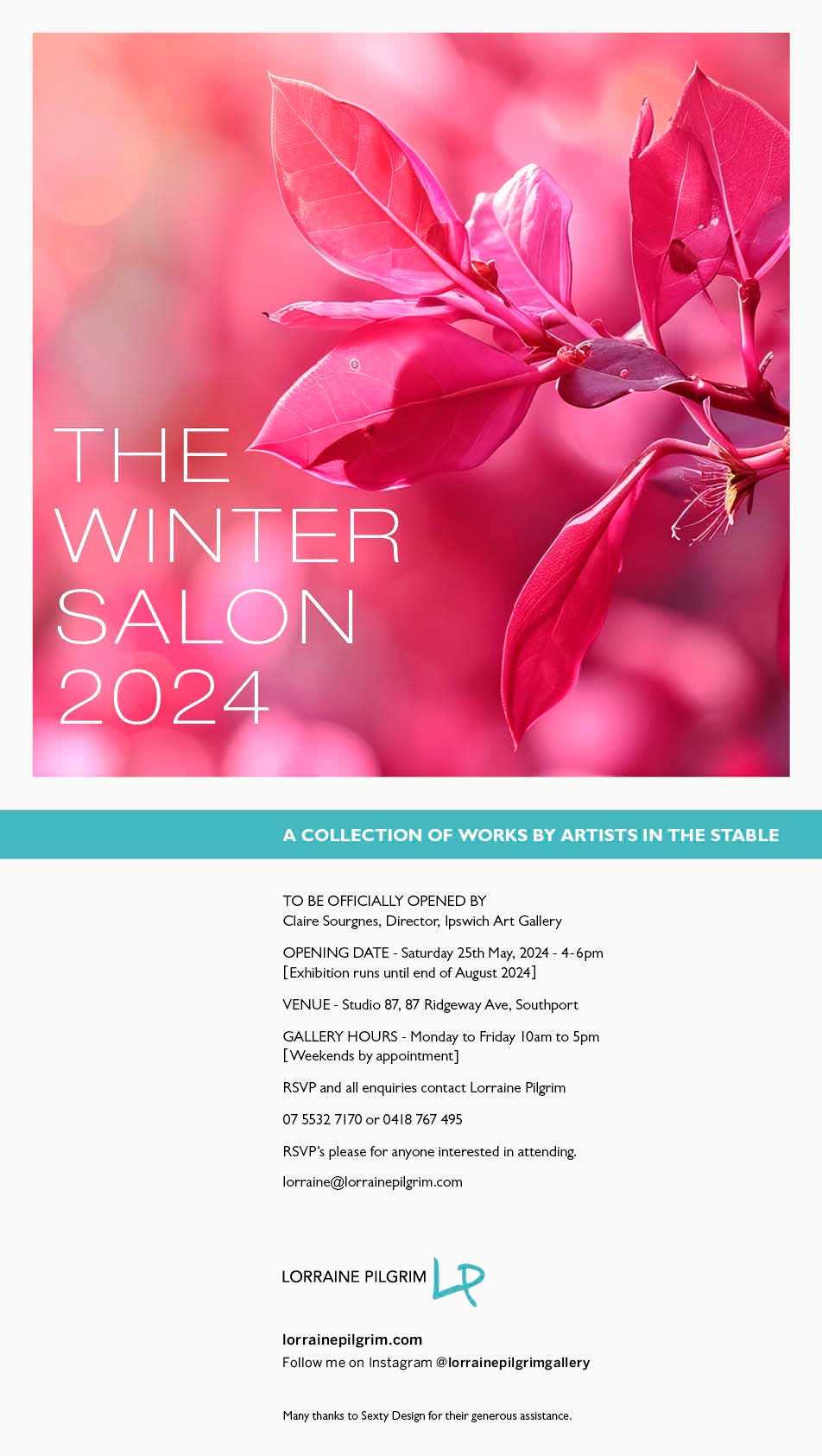 The Winter Salon 2024 invitation at Lorraine Pilgrim gallery